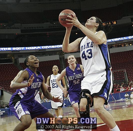 Briana McFadden is powerless to stop this Bales layup, converted after boarding an Emily Waner miss