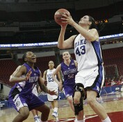 38-20, 3:20 - Briana McFadden is powerless to stop this Bales layup, converted after boarding an Emily Waner miss