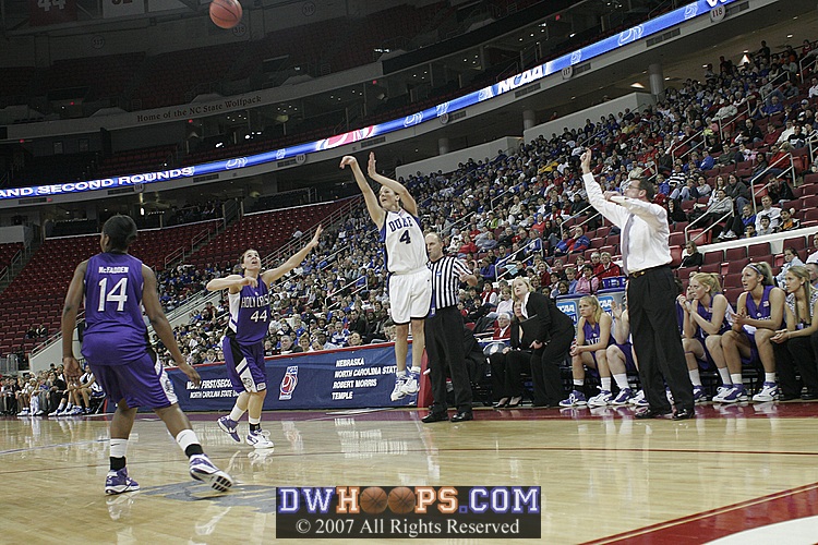 Abby closes Duke's 1st half scoring with another trey