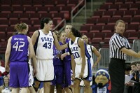 19-7, 12:44 - Alison Bales consoles Carrem Gay after a foul call