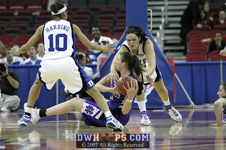Alison gets in for the jump ball call