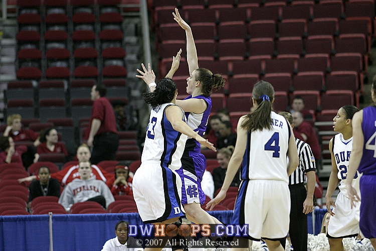 Ali couldn't block this Kaitlin Foley hook shot, but it missed anyway