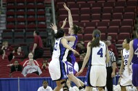 38-20, 1:25 - Ali couldn't block this Kaitlin Foley hook shot, but it missed anyway