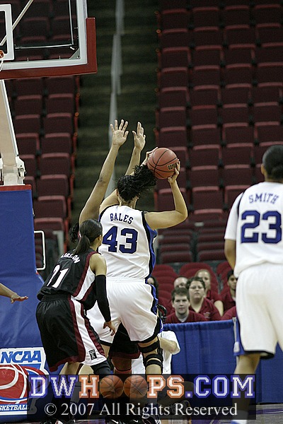 Alison Bales is doubled inside