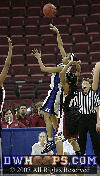 ...then whirls for the jumper, extending Duke's lead to double digits