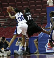 28-18, 5:27 - Carrem Gay grabs an offensive board