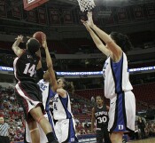  - Carrem Gay tries to grab a rebound...