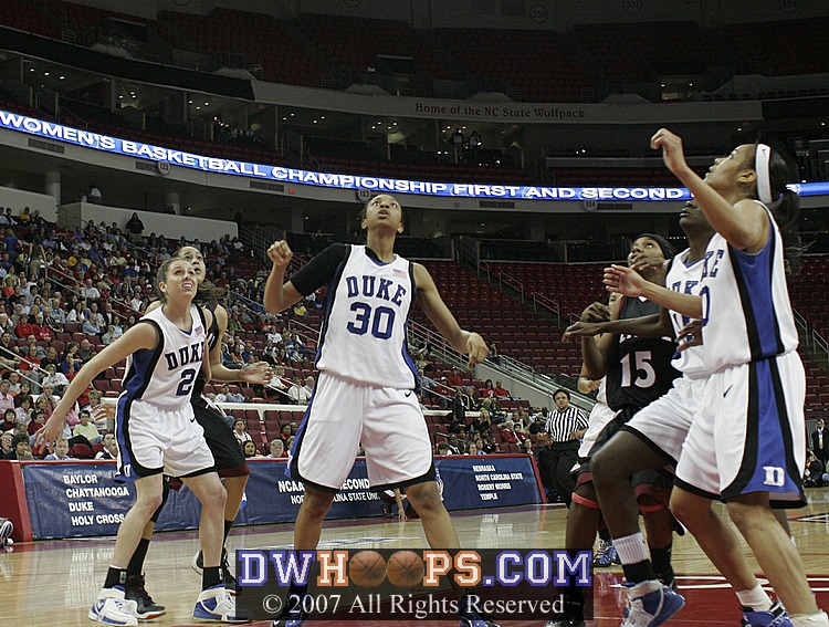 Looking to the boards after a Kamesha Hairston miss