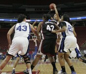 34-24, 0:58 - Kamesha Hairston sinks a jumper