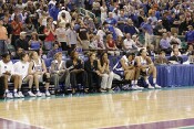 52-53, 0.1 - The Duke bench and fans await the free throws