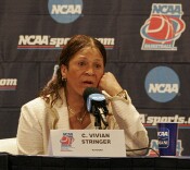  - The Rutgers news conference was first.  Head Coach C. Vivian Stringer was very eloquent in her praise of Duke.  The two staffs are close, as Duke assistants Tia Jackson and Shannon Perry are her former players.
