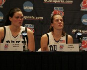 - Abby choked back tears throughout Duke's press conference. Per NCAA policy, the locker room was open to media, but out of courtesy and respect we did not go in.