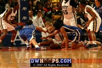  - Carrem Gay and Joy Cheek battle Zellous into a tieup, possession Duke