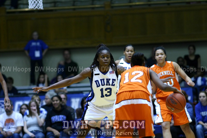 Karima Chrismas in Duke's defensive set