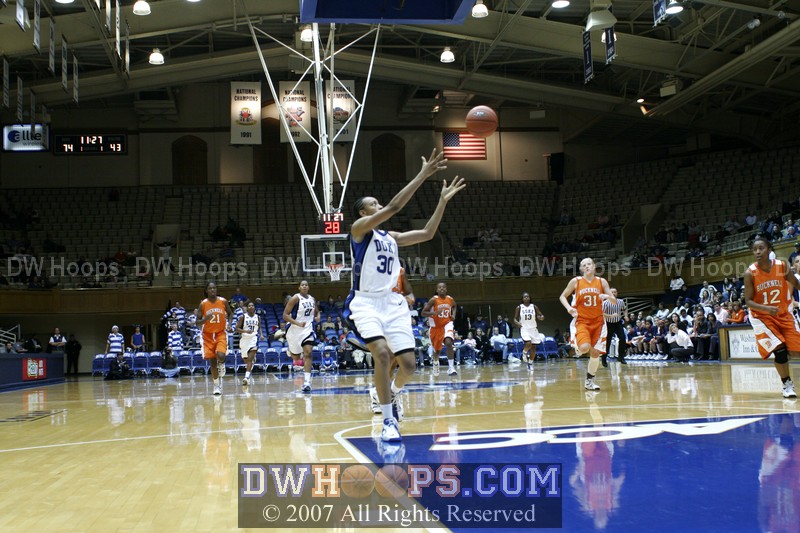 Carrem Gay receives from Wanisha Smith on the break