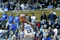  - Karima Christmas tries a jumper after pulling down one of Duke's remarkable 33 offensive boards