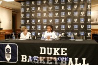  - Coach Fedorjaka and Keisha Champion represented Bucknell postgame