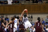  - Keyonta Thacker rejects Wanisha Smith, a jump ball was called, possession Duke