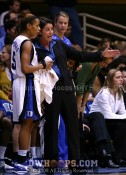 Coach P counsels Jasmine Thomas, as Brittney Mitch looks on -  - 