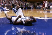 Keturah Jackson, felled by a hyperextended knee as FSU scored at the other end - 21-15 - 5:39 1st
