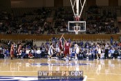 With Duke's 5 defenders collapsed on the lane, Jasmine Thomas takes it away from Jacinta Monroe - 23-15 - 5:08 1st