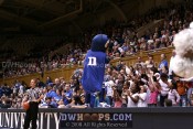 The Blue Devil incites the schoolchildren at this Friday night game -  - 