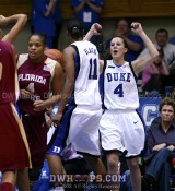 Cayla Moore is not so happy about Abby's fast break layup.  Time out FSU. - 41-19 - 17:10 2nd