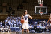 Emily Waner sets the Duke offense - 67-38 - 0:45 2nd
