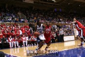 Keturah Jackson drives the baseline as Khadijah Whittington notes the State defensive breakdown - 7-7 - 13:36 1st