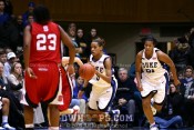 After another of Duke's 15 steals, Jasmine Thomas and Joy Cheek start the break -  - 