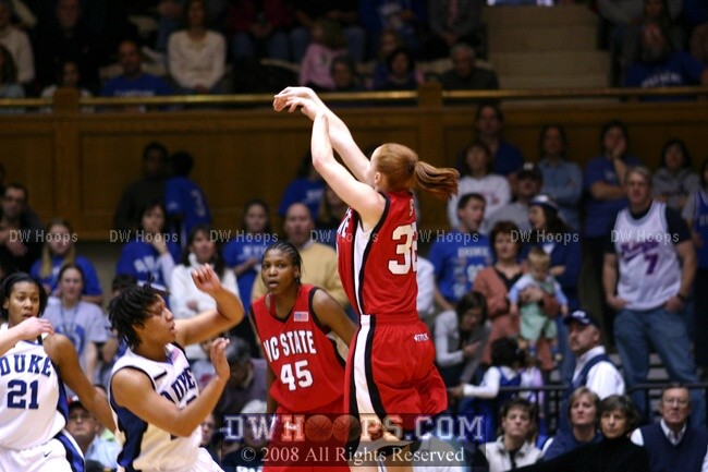 Megan Zullo nails a three pointer for NCSU