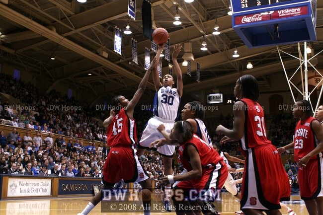In one of the few Duke possessions where the shot clock saw single digits, Carrem Gay scores from the paint