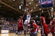 In one of the few Duke possessions where the shot clock saw single digits, Carrem Gay scores from the paint - 31-25 - 1:12 1st