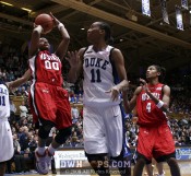 Amber White tries to stem the Duke tide with a hoop - 44-37 - 15:00 2nd