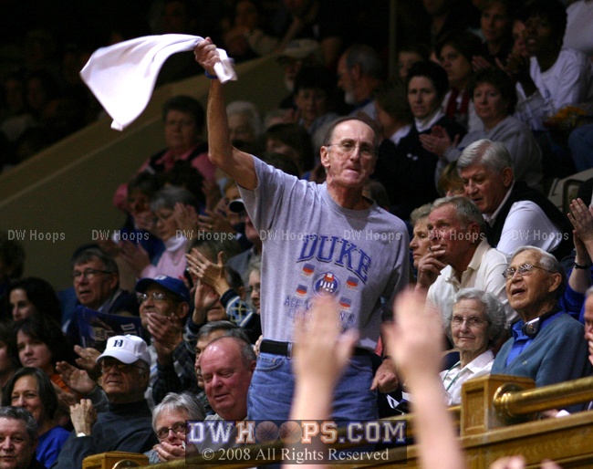 Herb Neubauer riles up the fans during a time out