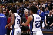 Coach Yow and Wanisha Smith in the handshake line -  - 