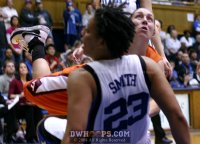 Wanisha Smith absorbs the charge from Brittany Cook - 31-24 - 18:57 2nd