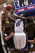 After a signature offensive board, Bridgette Mitchell goes back up and is blocked by Mekia Valentine - 14-5 - 11:40 1st