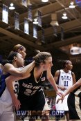 Carrem Gay and Christen Brown battle in the low post as the ball goes out to Wake - 14-5 - 11:14 1st