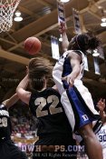 The long rebound from a Waner miss is out of the reach of Christen Brown and Karima Christmas - 24-10 - 6:54 1st