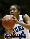 - Krystal Thomas at the line where she made one of two