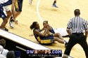  - Jasmine Thomas battles for a loose ball