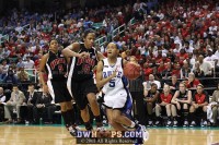 Sequence: Jasmine Thomas drives and is fouled by Laura Harper - ACC Semifinal #2 - (3) Duke 74, (2) Maryland 63