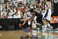 Abby Waner falls to the floor, but saves the ball - ACC Semifinal #2 - (3) Duke 74, (2) Maryland 63