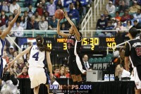 Mara Strickland misses a three point attempt - Terps were a woeful 3-20 from long range - ACC Semifinal #2 - (3) Duke 74, (2) Maryland 63