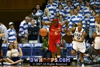  - Essence Carson leads the Rutgers break as Jasmine Thomas and Chante Black give chase