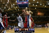  - Battle for a rebound underneath after a Rutgers miss