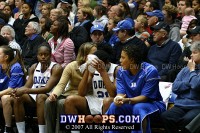  - Joy Cheek on the bench, icing a large egg on her forehead