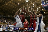  - Trying to rebound a Jasmine Thomas miss, Abby Waner is whistled for her fourth personal foul