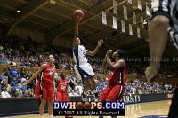  - Jasmine Thomas converts a runner and is fouled, but Duke still trails